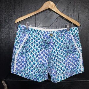 Lilly Pulitzer Callahan 5” Short in Resort White Toe In Pineapple Lace Sz 6